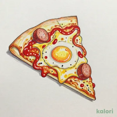 Teriyaki Mayo Tsukimi Pizza (Sausage Crust, 1 Slice)