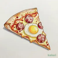 黒豚月見ピザ（あらびきソーセージクラスト・1ピース）