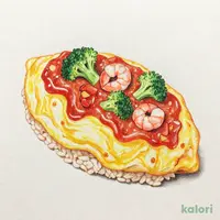 エビとブロッコリーのイタリアンソースオムライス