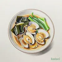 あさりと糸青のりのみそスープ