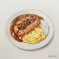 ポム豚かつのカレーソースオムライス