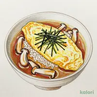 糸青のりとキノコの和風あんかけスープオムライス