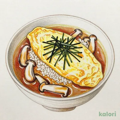 糸青のりとキノコの和風あんかけスープオムライス