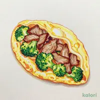牛バラとブロッコリーのオムレツ