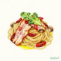 Mushroom, Bacon, and Semi-Dried Tomato Olive Peperoncino