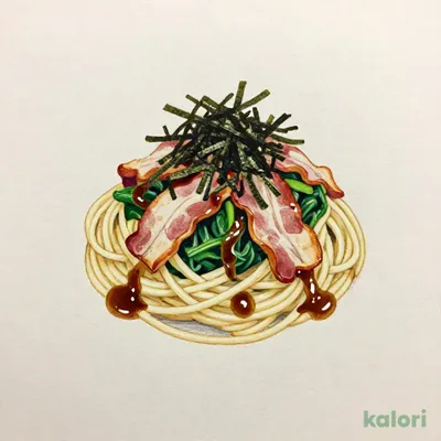 ほうれん草と吊るしベーコンのしょうゆ