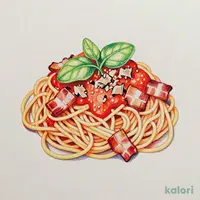 ツナと吊るしベーコンのアラビアータ