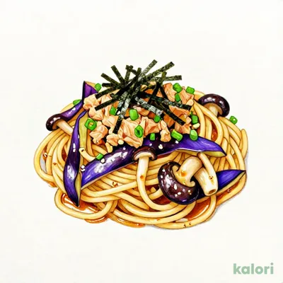 Eggplant, Tuna, and Mushroom Soy Sauce Peperoncino