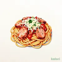 ハーフ ソーセージのナポリタン