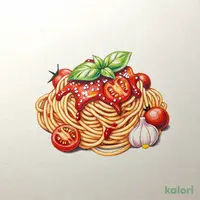 Half-Size Tomato and Garlic Pasta