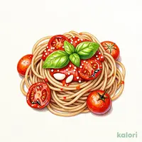 全粒粉入り生パスタ ハーフトマトとニンニク