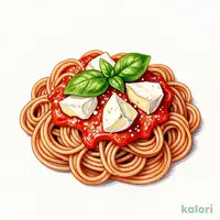 Whole Wheat Pasta with Hokkaido Camembert and Mozzarella Tomato Sauce