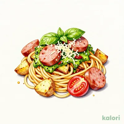 Hokkaido Potato and Sausage Genovese Pasta