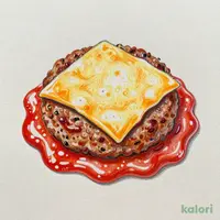 ソースで食べるハンバーグチーズオントマトソース