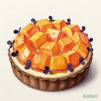 柿とチョコレートのタルト