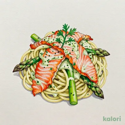 【春夏限定】スモークサーモンとアスパラのクリームジェノベーゼ