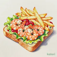 Garlic Shrimp Sandwich (Beach Sand Set)