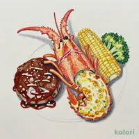 ロブスターの黄金焼き＆ハンバーグ