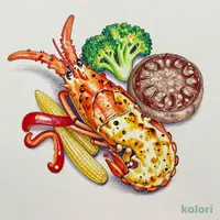 ロブスターの黄金焼き＆神戸牛ハンバーグ