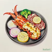 Golden Baked Lobster & Kuroge Wagyu Sirloin Lemon Steak