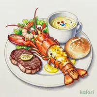 Golden Baked Lobster & Kuroge Wagyu Sirloin Lemon Steak Set
