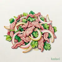 牛肉とパクチーの塩炒め