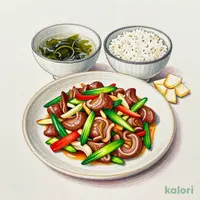 牛もつと野菜のスタミナ炒め定食