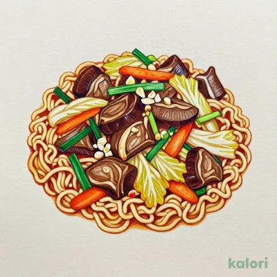 牛もつと野菜の焼きラーメン