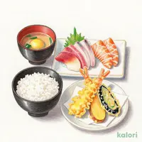 お刺身と天ぷらの御膳