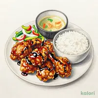 若鶏の黒酢炒め定食