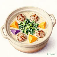 生姜ごま豆乳スープの鶏だんご鍋