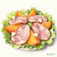 秋を味わう 柿と黒胡椒ハムのサラダ