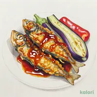 秋刀魚と野菜のおろしソース