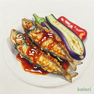 秋刀魚と野菜のおろしソース
