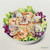 たっぷり海の幸のサラダパスタ