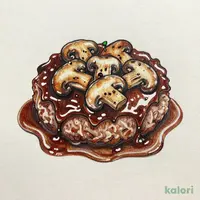 ふっくらハンバーグ デミグラスソースきのこ添え