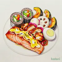 スモークサーモンと蒸し鶏の美Salad bento