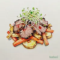 ローストビーフと揚げごぼうのサラダ