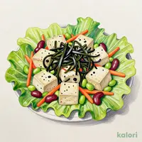 島豆腐の塩麹漬けとひじきのサラダ