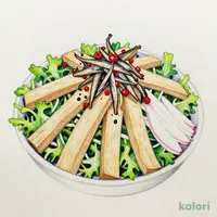 湯葉とちりめん山椒のサラダ