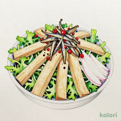 湯葉とちりめん山椒のサラダ