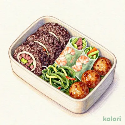 玄米ロール入り30品目のSalad bento
