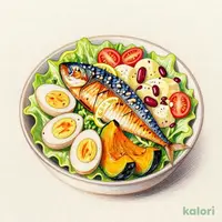塩麹レモン鯖のサラダ