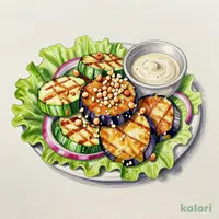 Grilled Zucchini and Fried Eggplant Salad