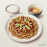 ソース太めん　夕食セット