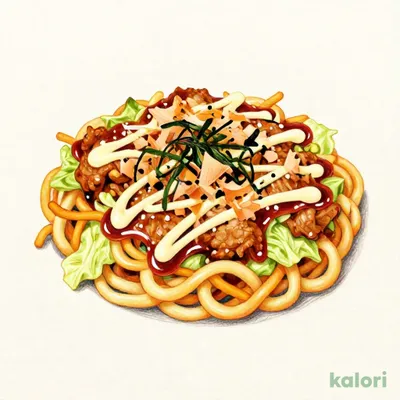 広島お好み焼き風皿うどん 麺少なめ