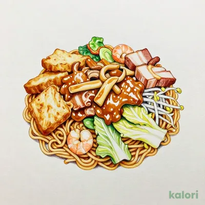 Nagasaki Plate Udon (Less Noodles)