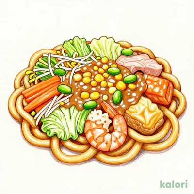 Vegetable-rich Plate Udon (Double Noodles)