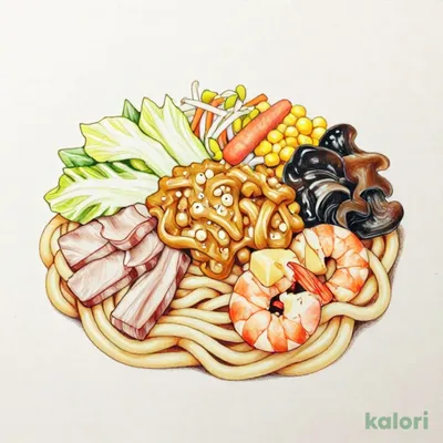 Soft Thick Noodle Plate Udon
