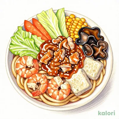 Soft Thick Noodle Plate Udon (Double Noodles)